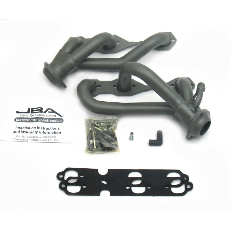 JBA 96-01 GM S Truck 4.3L V6 w/o A.I.R. Injection 1-1/2in Primary Ti Ctd Cat4Ward Header Headers & Manifolds JBA