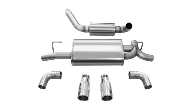 Corsa 2018-2025 Jeep Wrangler JL 2.5in Dual Rear Exit Polished Tips Touring Axle-Back Exhaust Axle Back CORSA Performance