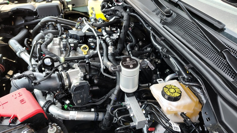 J&L 2025 Ford Bronco 2.3L/ 23-25 Ford Ranger 2.3L Separator 3.0 PCV Side - Clear Anodized Oil Separators J&L