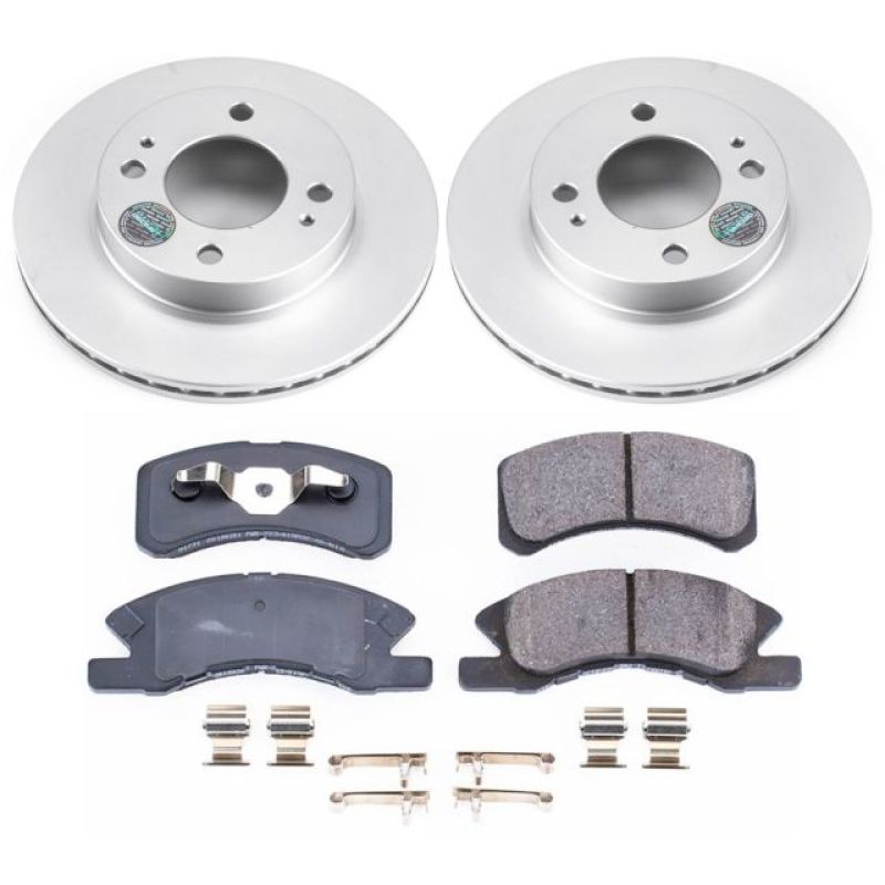 Power Stop 14-15 Mitsubishi Mirage Front Z17 Evolution Geomet Coated Brake Kit Brake Kits - Performance Blank PowerStop