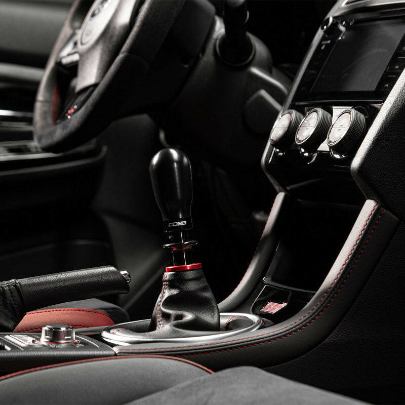 Cobb Subaru 6-Speed Tall Weighted COBB Shift Knob - Black (Incl. Both Red + Blk Collars) Shift Knobs COBB