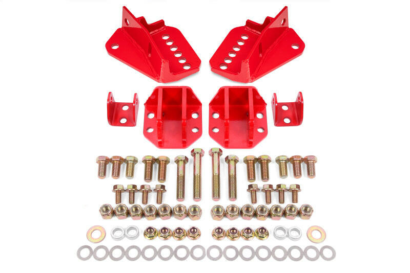 BMR 64-72 GM A-Body Coilover Conversion Kit Rear Adjust Shock Mt w/o CAB - Red Coilover Components BMR Suspension