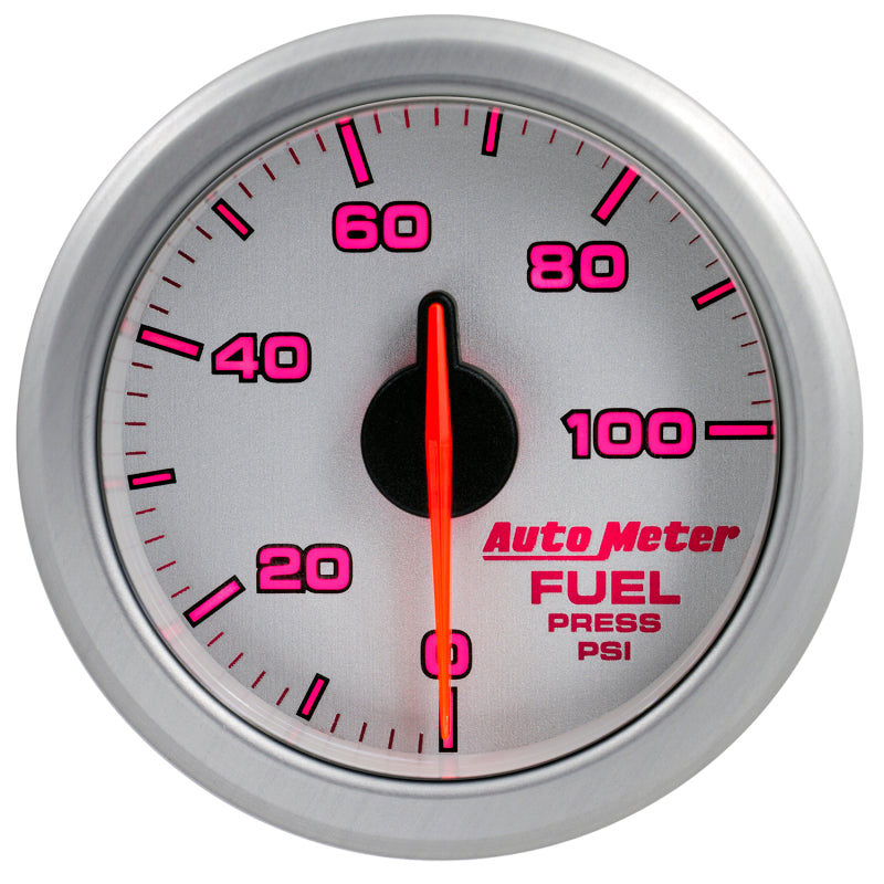 Autometer Airdrive 2-1/6in Fuel Pressure Gauge 0-100 PSI - Silver Gauges AutoMeter