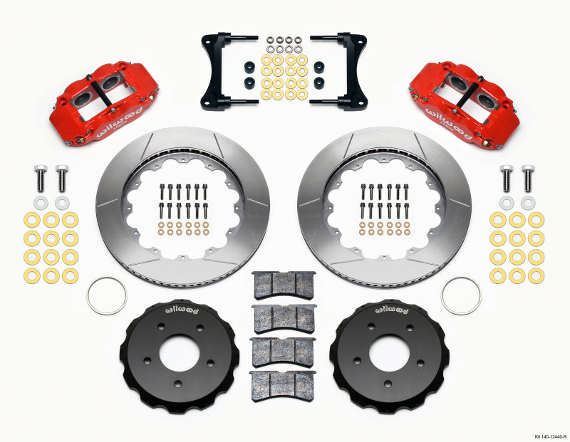 Wilwood Narrow Superlite 4R Front Hat Kit 14.00in Red 2007-Up Jeep Wrangler Big Brake Kits Wilwood