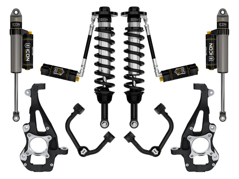 ICON 21-24 Ford F150 4WD 3.5-4.5in Stage 4 Suspension System Tubular Cdcv Coilovers ICON