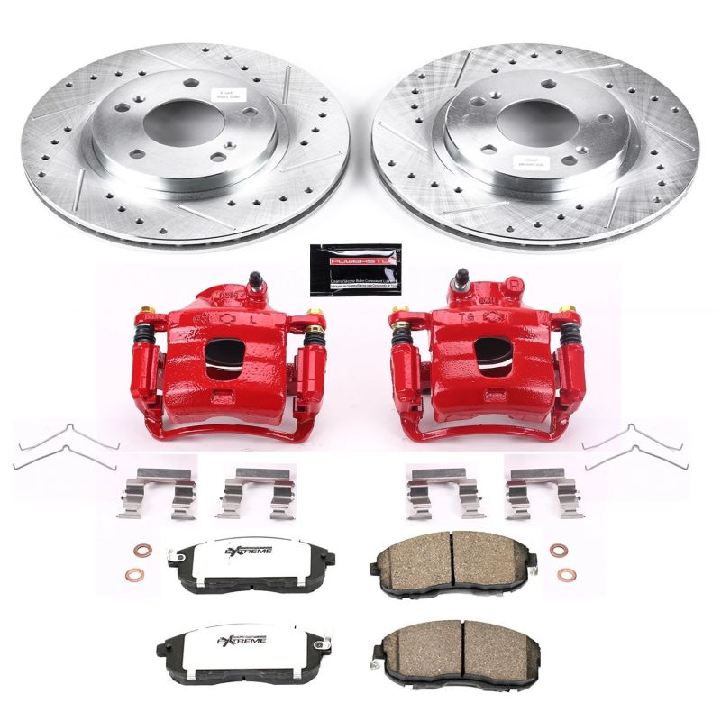 Power Stop 1999 Nissan Maxima Front Z26 Street Warrior Brake Kit w/Calipers Brake Kits - Performance D&S PowerStop