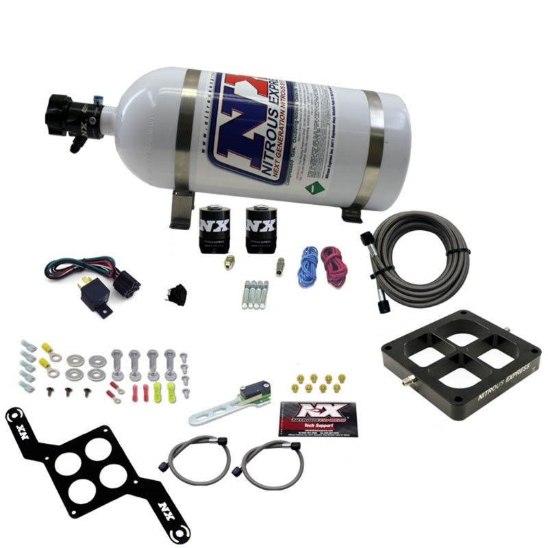 Nitrous Express Dominator Single Entry Billet Crossbar Stage 6 Nitrous Kit (50-300HP) w/10lb Bottle Nitrous Systems Nitrous Express