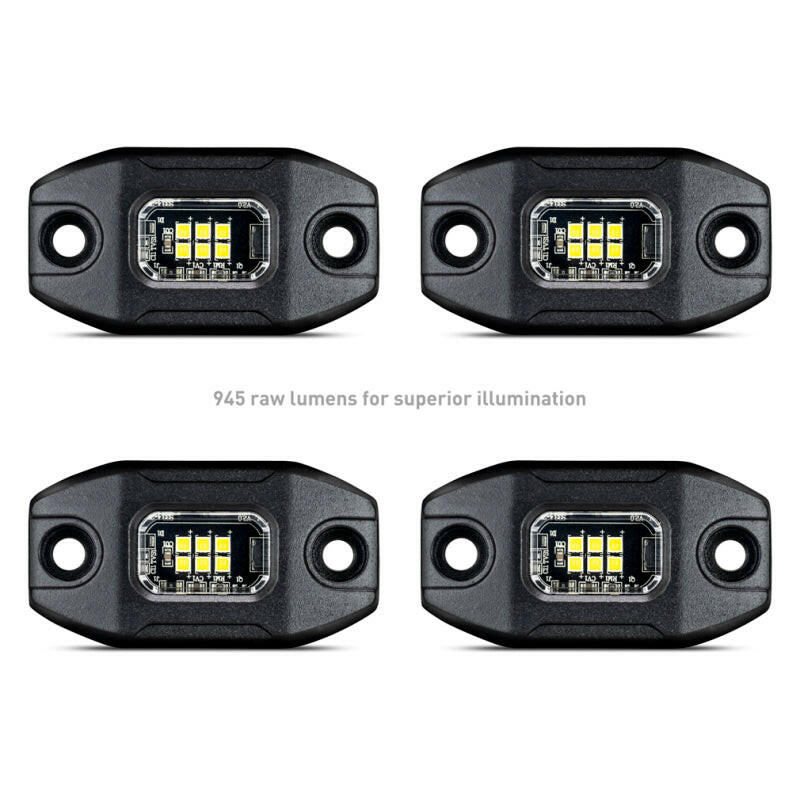 Borne Off-Road Rock Light (Kit of 4) Short Harness Light Bars & Cubes Borne Off-Road