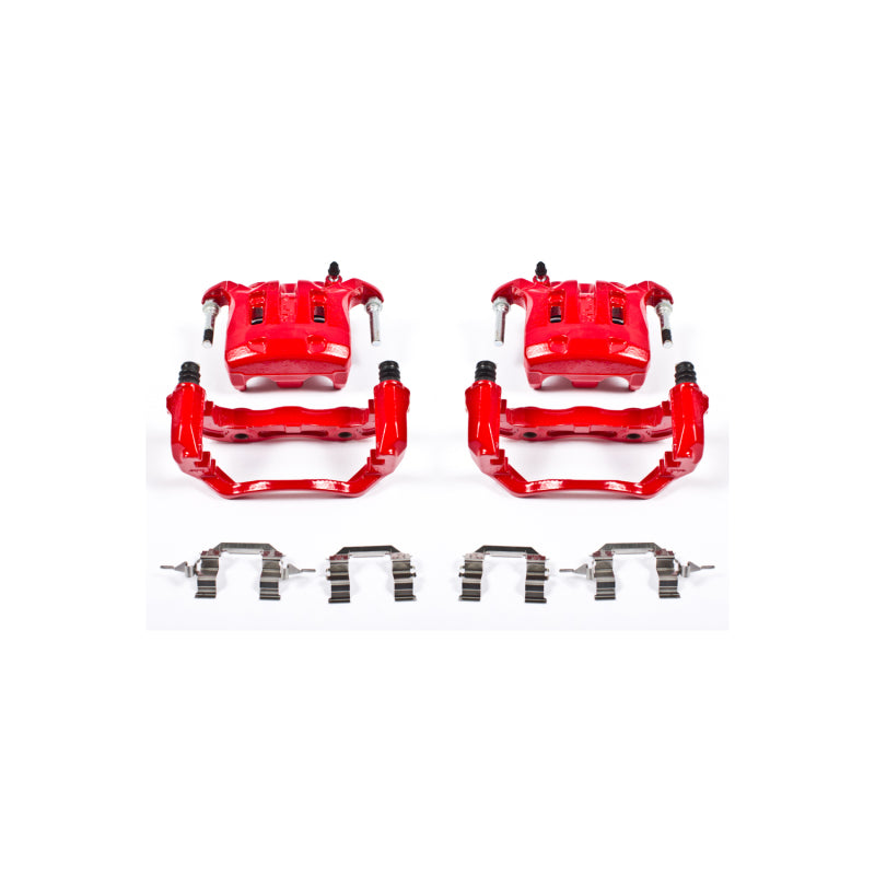 Power Stop 03-04 Infiniti M45 Front Red Calipers w/Brackets - Pair Brake Calipers - Perf PowerStop