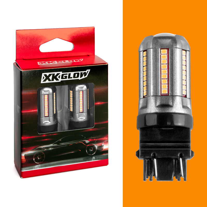 XK Glow 2pc Amber 3157 Auto Bulb Bulbs XKGLOW