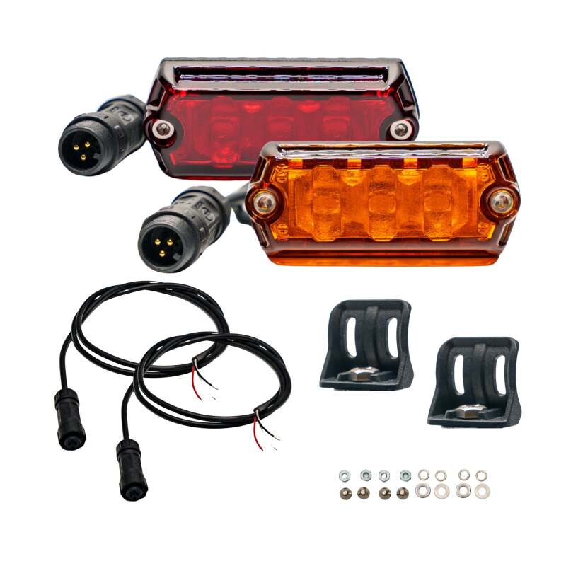 Nacho Lighting Nano Chase Light - Amber-Red Wire Loom Nacho Offroad Technology