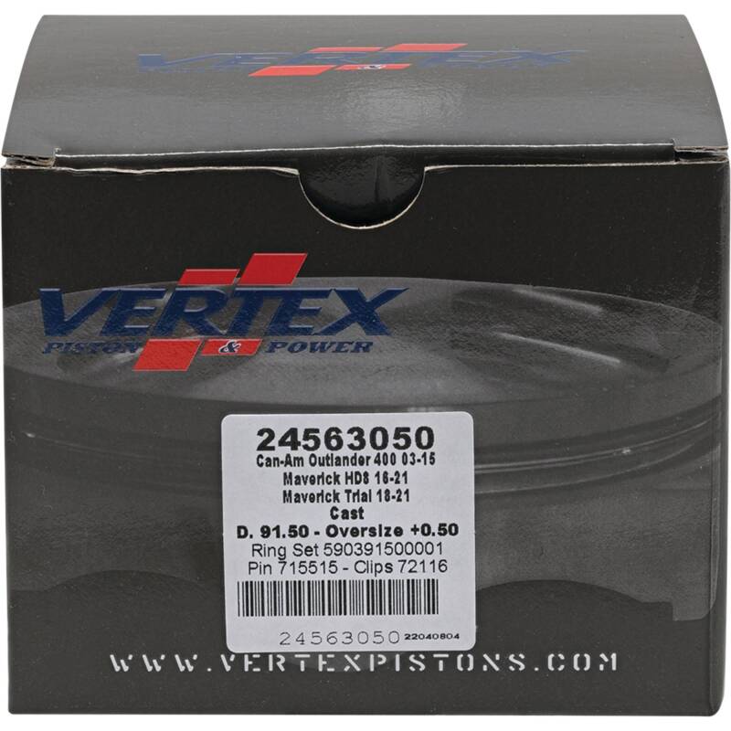 Vertex Piston 2011 Can-Am Commander 800 800cc +0.50mm Oversized Cast Replica Piston Kit Piston Sets - Powersports Vertex Pistons
