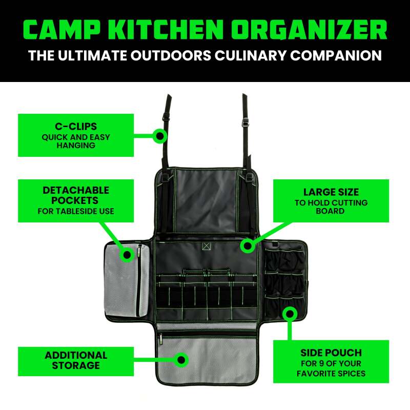 Rhino USA Camp Kitchen Organizer Bag (Black) Tool Storage Rhino USA
