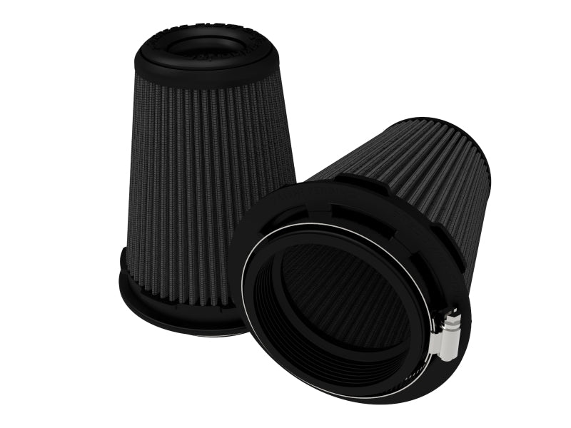 aFe Momentum Intake Air Filter w/Black Pro 5R (Pair) 3-1/2IN F x 5IN B x 3-1/2IN T (Inverted) x 6IN Air Filters - Universal Fit aFe