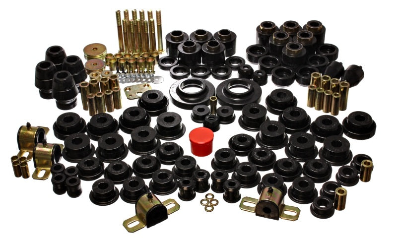 Energy Suspension 97-06 Jeep Wrangler TJ (w/ 1in Body Lift Kit) Black Hyper-Flex Master Bushing Set Bushings - Full Vehicle Kits Energy Suspension