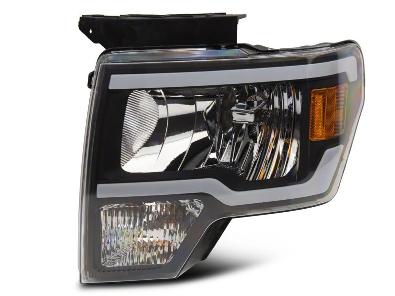 Raxiom 09-14 Ford F-150 Axial Series Headlight w/ SEQL LED Bar- Blk Housing (Clear Lens) Light Bars & Cubes Raxiom