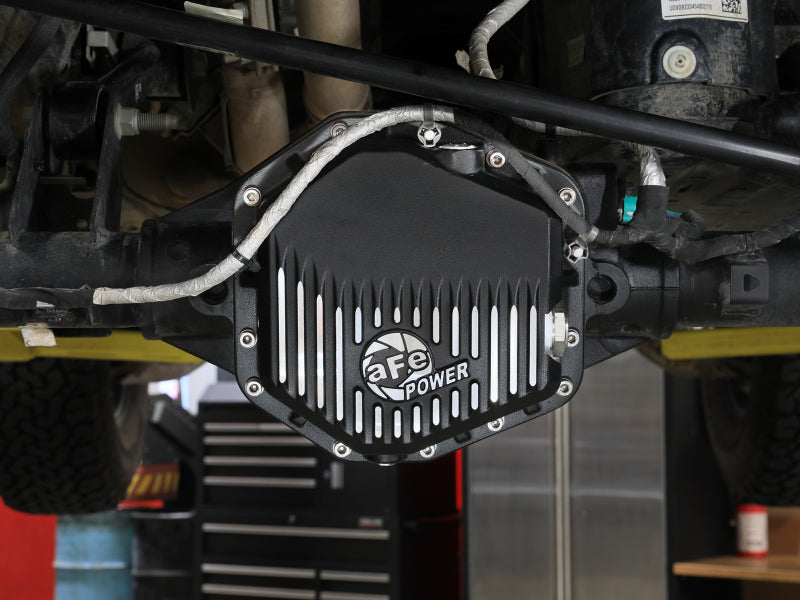 aFe Ford Bronco Raptor 22-25 V6-3.0L POWER Pro Series Rear Differential Cover Black w/ Machined Fins Diff Covers aFe