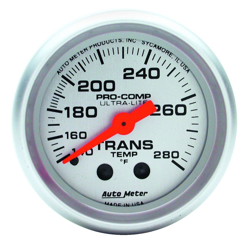 Autometer Ultra-Lite 52mm 140-280 Deg F Mechanical Transmission Temp Gauge Gauges AutoMeter