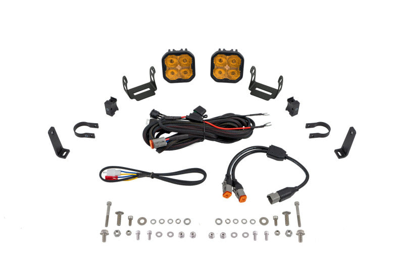 Diode Dynamics SS3 LED Bumper 1 1/2 In Roll Bar Kit Max - Yellow SAE Fog (Pair) Light Accessories and Wiring Diode Dynamics