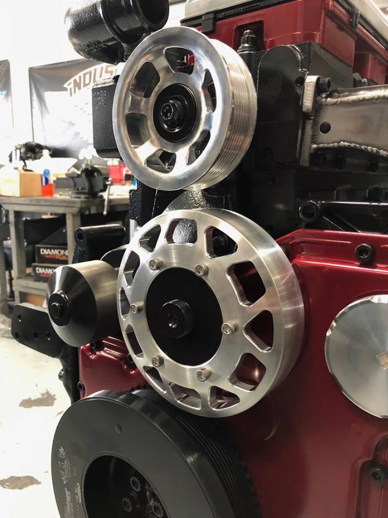 Industrial Injection 07-18 Dodge Cummins 5.9L/6.7L Common Rail Billet Pulley Kit Pulleys - Crank, Underdrive Industrial Injection