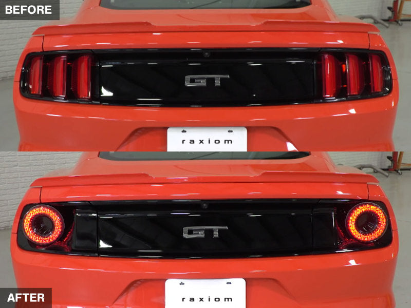 Raxiom 15-22 Ford Mustang Halo LED Tail Lights - Gloss Black Housing (Smoked Lens) Tail Lights Raxiom