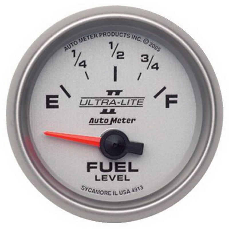 Autometer Ultra-Lite II 2-1/16in 0 OHMS Empty / 90 OHMS Full Electronic Fuel Level Gauge Gauges AutoMeter
