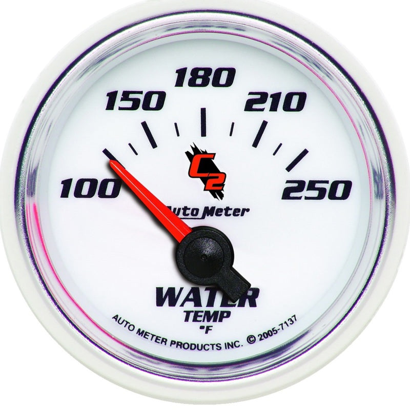 Autometer C2 2-1/16in Electric 100-250 Deg F Water Temperature Gauge Gauges AutoMeter