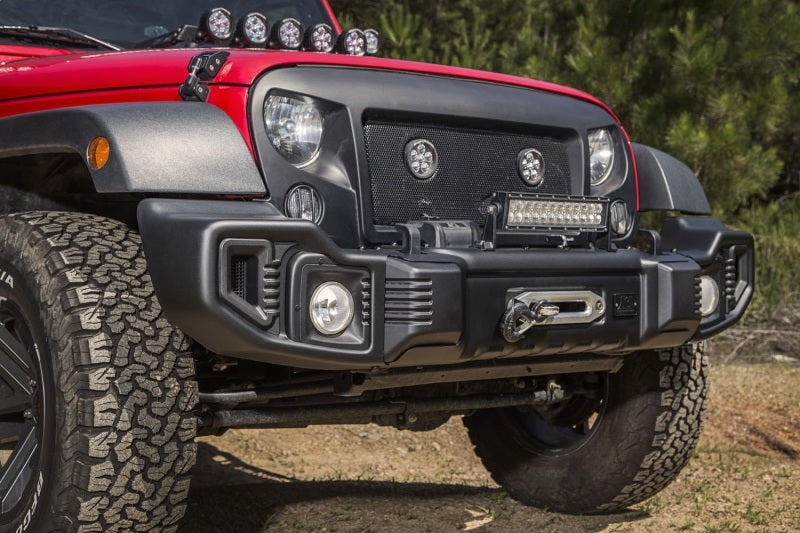 Rugged Ridge Spartacus Front Bumper Black 07-18 Jeep Wrangler Bumpers - Steel Rugged Ridge