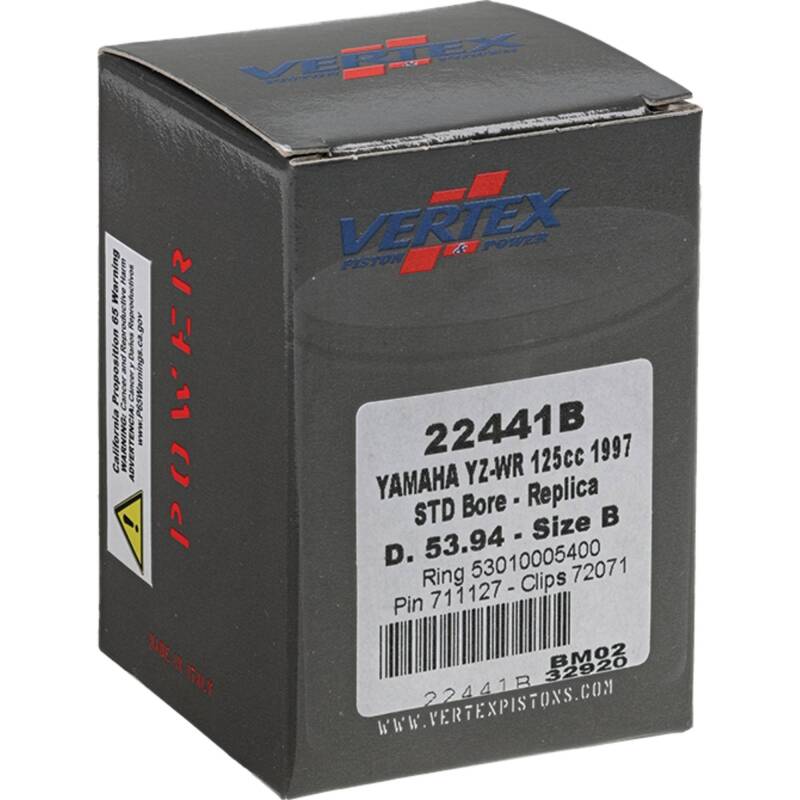 Vertex Piston 1997 Yamaha YZ 125 125cc Cast Replica Piston Kit Piston Sets - Powersports Vertex Pistons