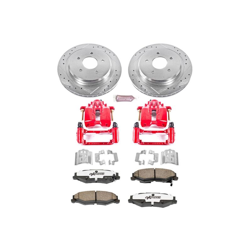 Power Stop 04-09 Cadillac XLR Rear Z26 Street Warrior Brake Kit w/Calipers Brake Kits - Performance D&S PowerStop