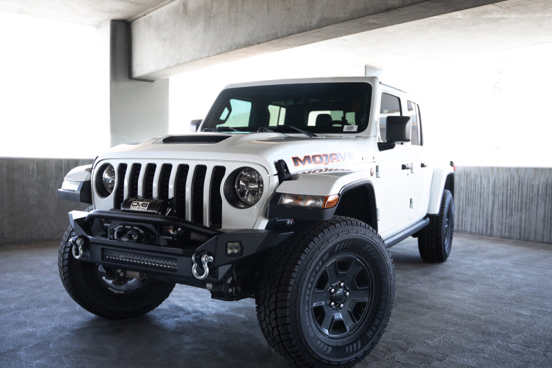 DV8 Offroad 18-23 Jeep Wrangler JL / 20-23 Jeep Gladiator JT FS-7 Mid-Width Winch Front Bumper Bumpers - Steel DV8 Offroad