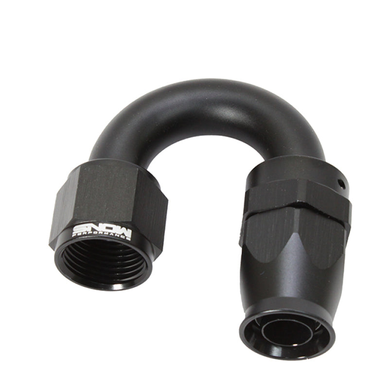 Snow -10AN 180 Degree PTFE Hose End (Black) Fittings Snow Performance