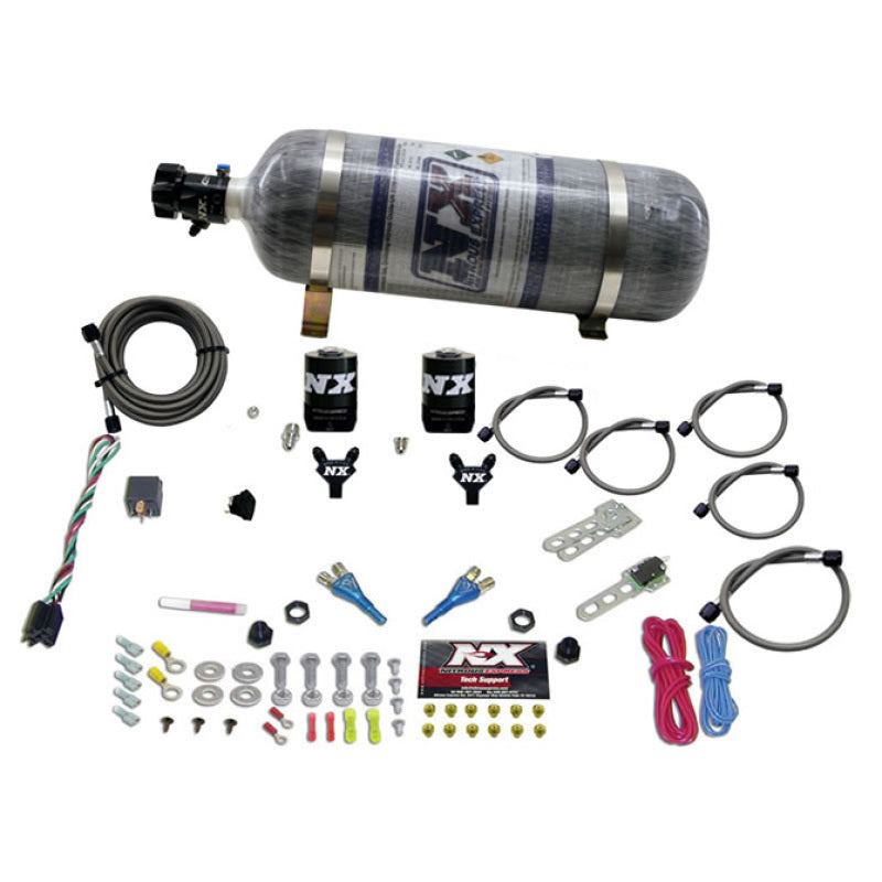 Nitrous Express Dual Nozzle Sport Compact Nitrous Kit (35-50-75HP) w/12lb Bottle Nitrous Systems Nitrous Express