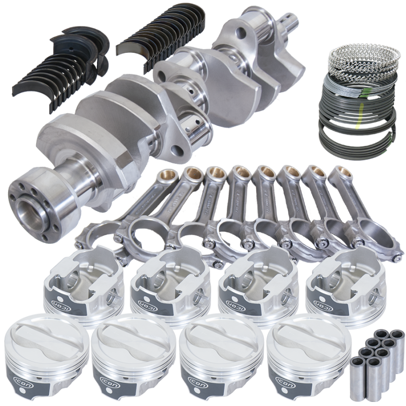 Eagle Chevy LT1 350 1Pc 3.750in Crank 6.000in I-Beam Rods -18cc 4.000in Pistons Rotating Assembly Rotating Assemblies Eagle