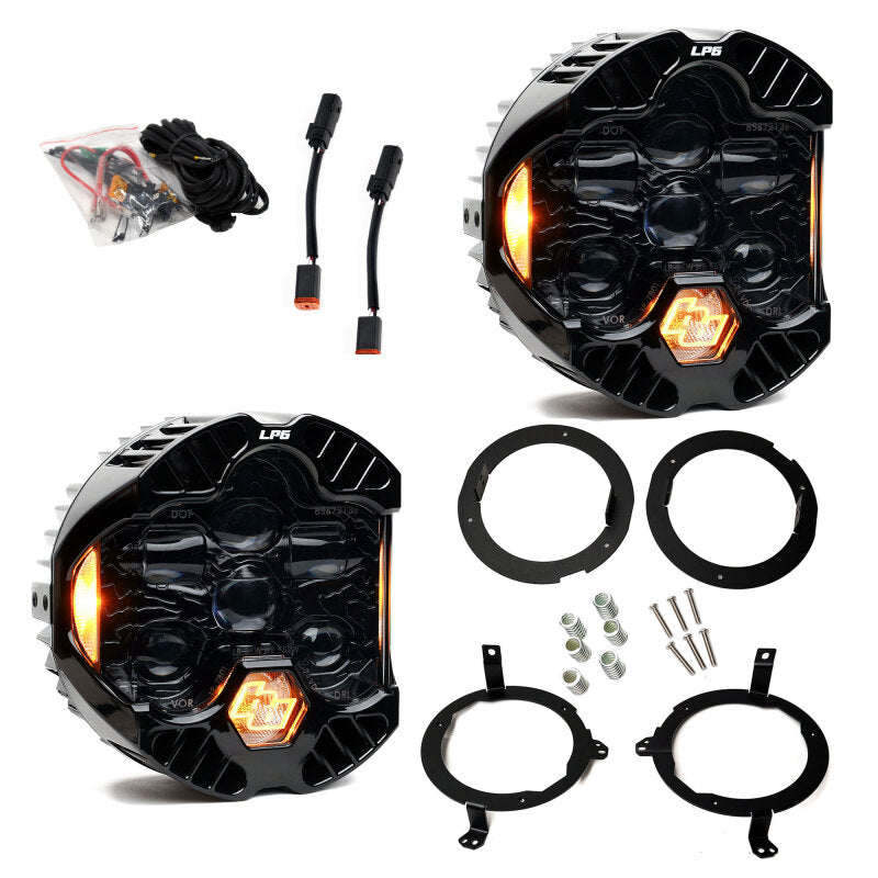 Baja Designs 18-25 Jeep Wrangler JL/20-25 Gladiator JT (w/Halogen) DOT LP6 LED Headlight Kit - Amber Headlights Baja Designs