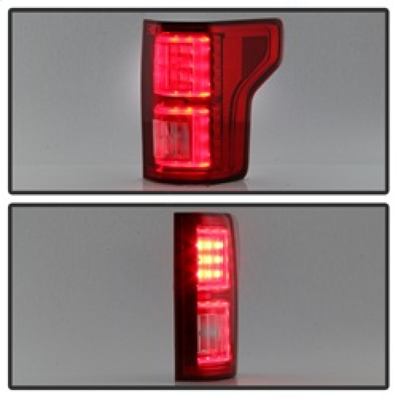 Spyder Ford F150 2015-2017 Light Bar LED Tail Lights - Red Clear ALT-YD-FF15015-LBLED-RC Tail Lights SPYDER