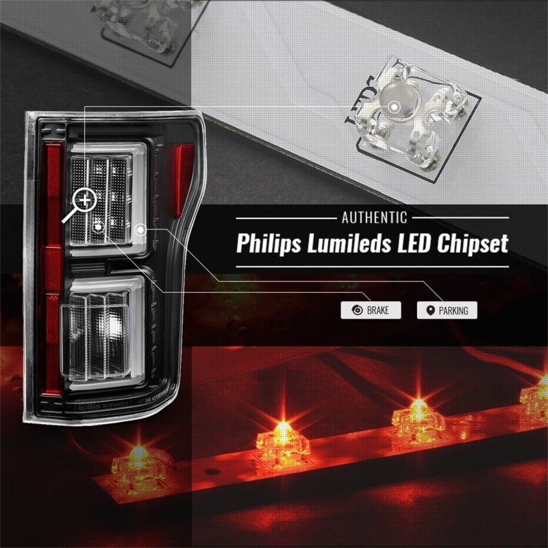 Spyder Ford F150 15-17 Light Bar LED Tail Lights (Not Compatible w/ Rear Blind Spot) - Black Tail Lights SPYDER