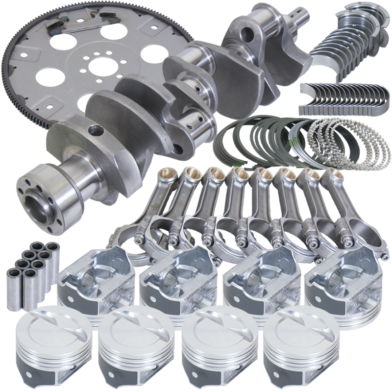 Eagle Chevy 350 1Pc 3.750in Crank 5.700in I-Beam Rods 4.000in Pistons 168 Tooth FP Balanced Assembly Rotating Assemblies Eagle