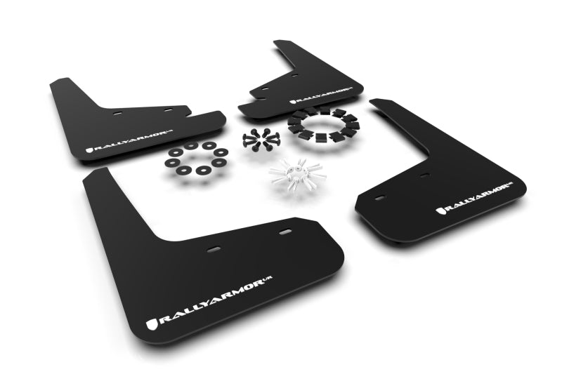 Rally Armor 20-26 Tesla Model Y, Juniper Y Black UR Mud Flap w/White Logo Mud Flaps Rally Armor