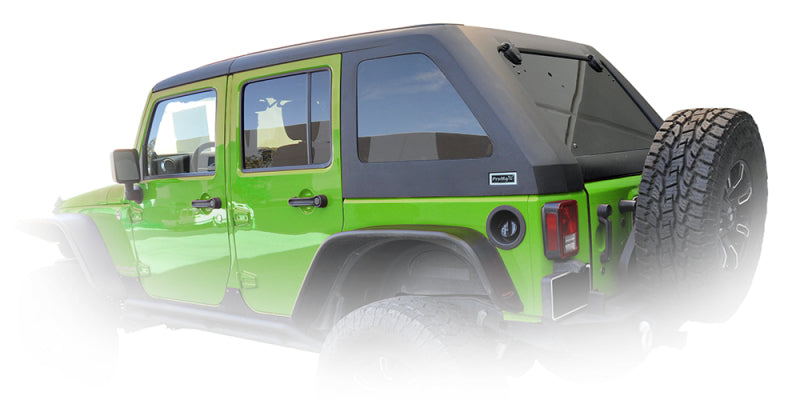 DV8 Offroad 07-18 Jeep Wrangler JK 2 Piece Fast Back Hard Top 4 Door - Black (DS Only) Roofs DV8 Offroad