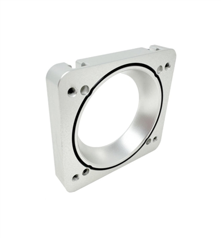 Torque Solution 06-21 Subaru STI / 08-14 Subaru WRX Big Bore 76mm Throttle Body Adapter - Silver Throttle Body Spacers Torque Solution