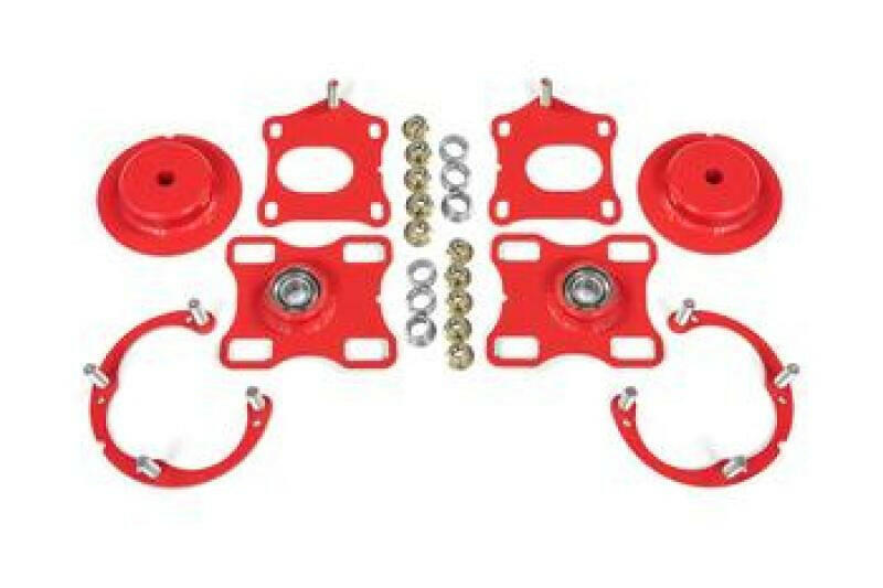 BMR 11-14 Ford Mustang / Shelby GT500 Caster Camber Plates - Red Shock Mounts & Camber Plates BMR Suspension