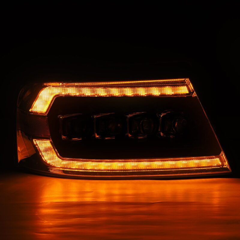 AlphaRex 04-08 Ford F-150 (No 2004 Heritage) NOVA-Series LED Proj HL Alpha-Blk w/Actv Lgt / Seq. Sig Headlights AlphaRex