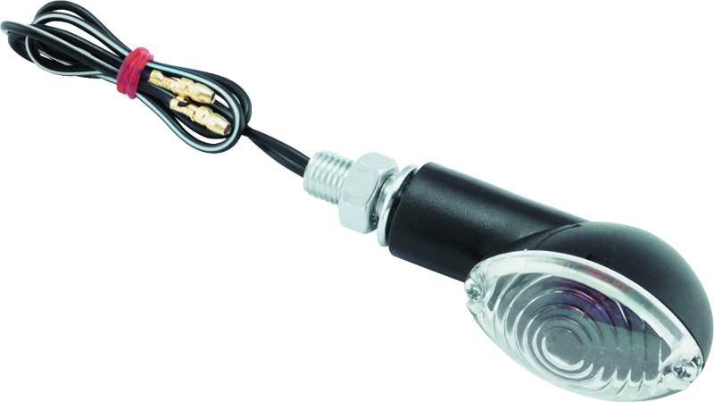 BikeMaster Ministalk Marker Light Oval - Black/Clear Sidemarkers & Indicators BikeMaster