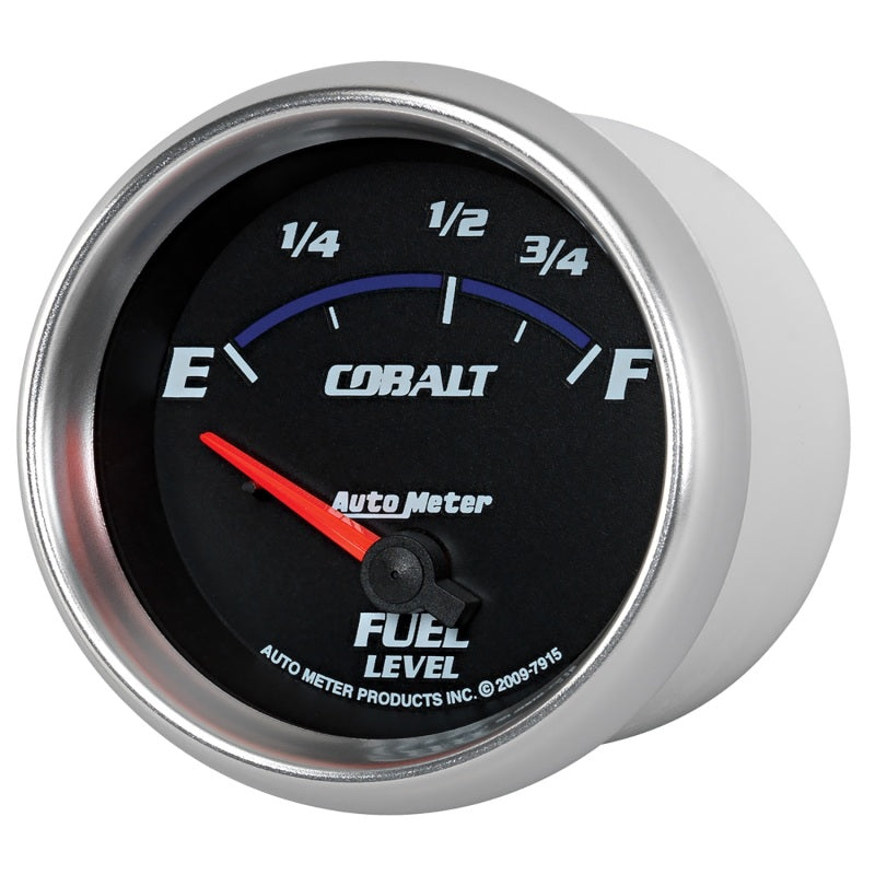 AutoMeter Gauge Fuel Level 2-5/8in. 73 Ohm(e) to 10 Ohm(f) Elec Cobalt Gauges AutoMeter