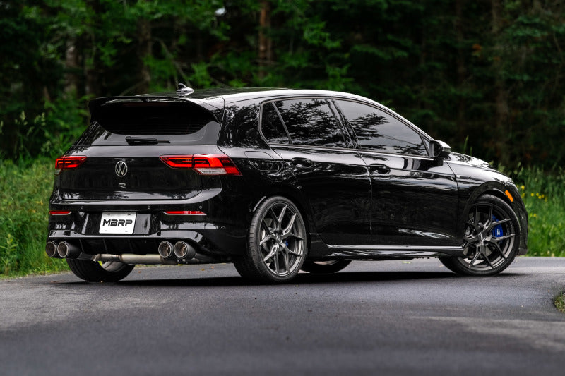 MBRP 2022 Volkswagen Golf R MK8 T304 Stainless Steel 3in Cat-Back, Quad Rear Exit- Carbon Fiber Tip Catback MBRP