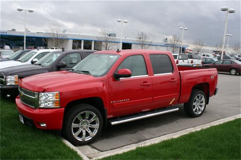 Putco 14-14 Chevrolet Silverado HD - Crew Cab - Stainless Steel Window Trim Accents Wind Deflectors Putco