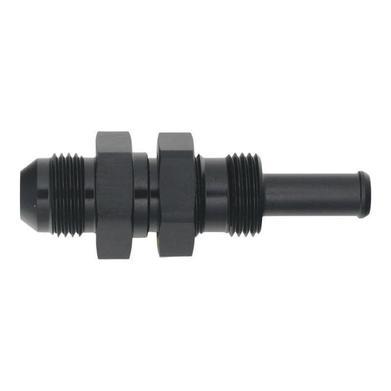 DeatschWerks 8AN Male Flare to Straight 3/8in Single Hose Barb - Anodized Matte Black Fittings DeatschWerks