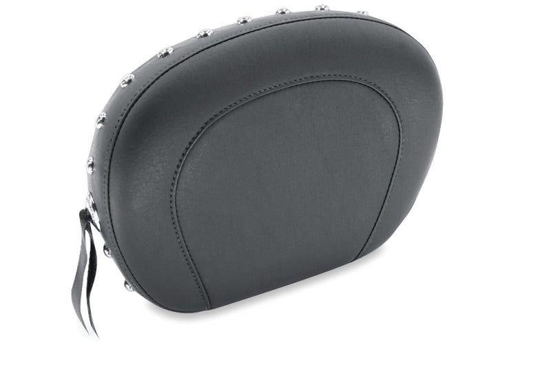 Mustang Harley Low Medallion Style Sissy Bar Pad(9 inch x 12 inch) w/Studs - Black Sissy Bar Pads Mustang Motorcycle