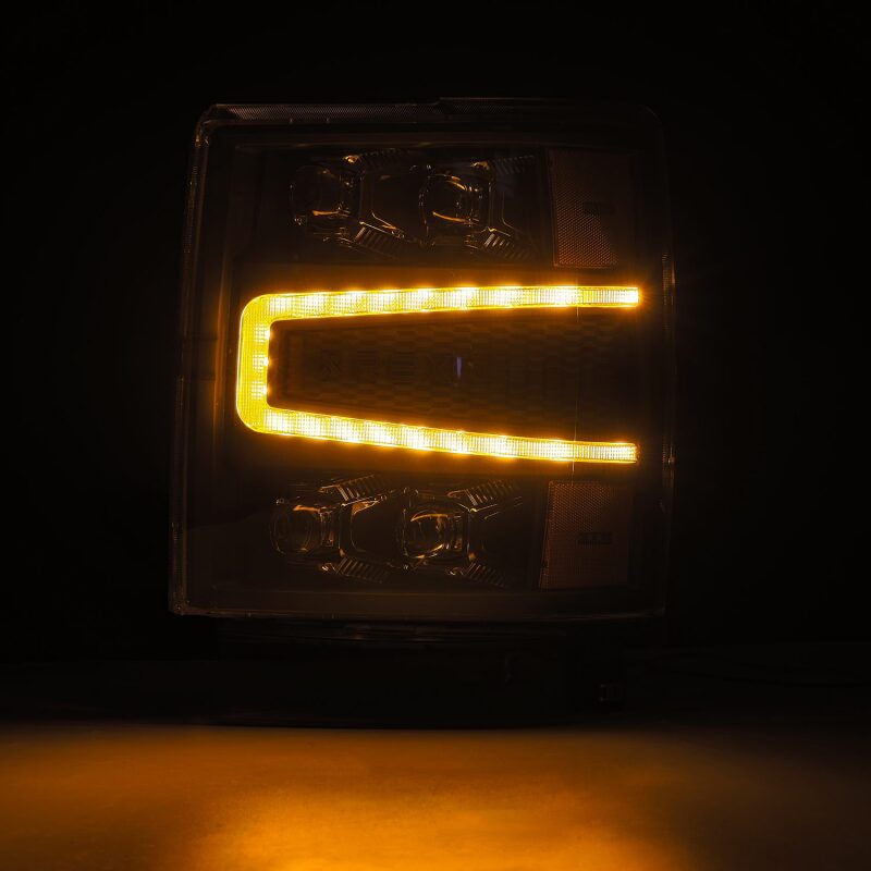 AlphaRex 04-15 Chevy 1500HD NOVA-Series LED Proj Headlights Black w/Activ Light/Seq Signal & SB DRL Headlights AlphaRex